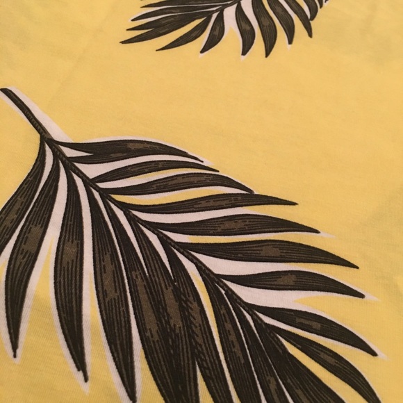 LuLaRoe Yellow Tank Top With Black Feather Print - Picture 4 of 6